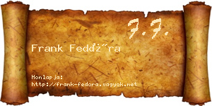 Frank Fedóra névjegykártya